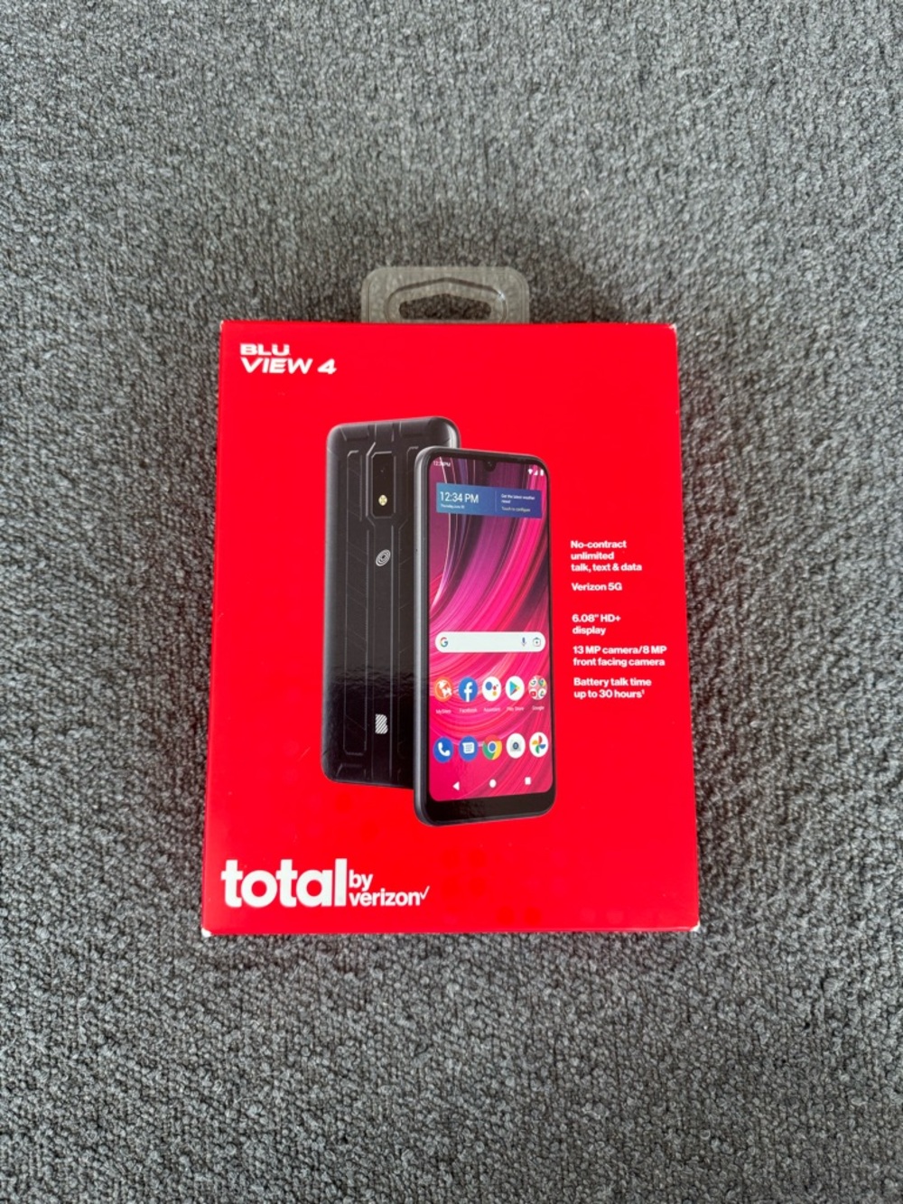 NEW BLU View 4 - 32GB Black - Total by Verizon - Sealed Box